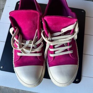 Rick Owen’s Pink rand White Sneakers